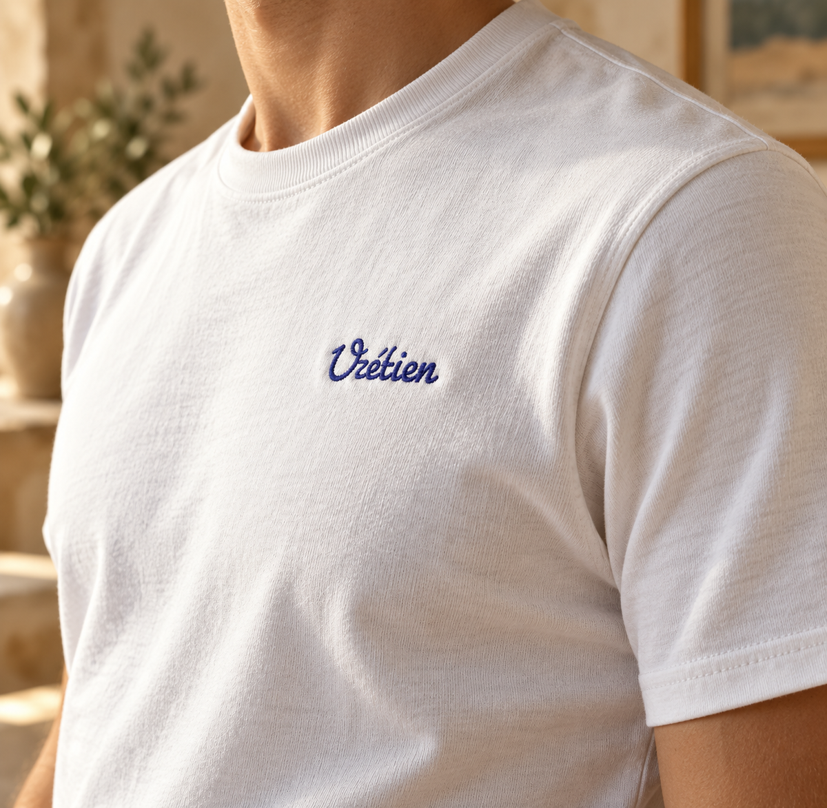 Uzétien  | T-shirt unisexe épais ras du cou  | Gildan® 5000 Blanc